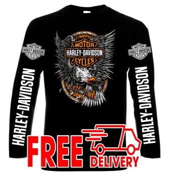 Harley Davidson, 1, men's long sleeve t-shirt, 100% cotton, S to 5XL